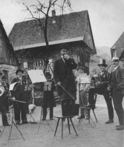 Verlesung der Moritaten durch Andreas "Schriener" Schultis, 1936